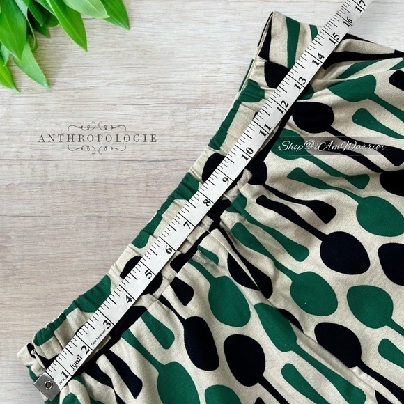 Anthropologie NWT Eva Franco repeating spoon print a-line midi skirt @iamwarrior - Picture 9 of 12